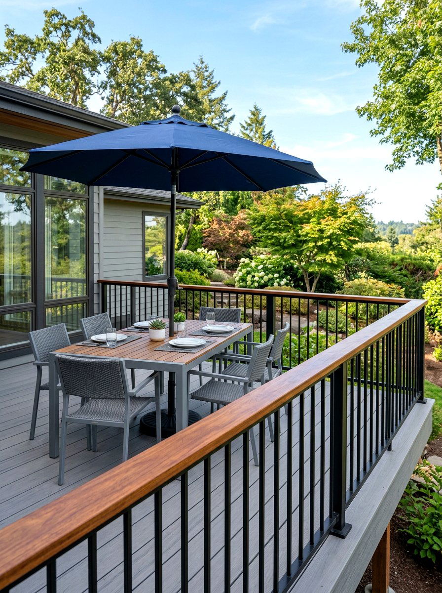 Black Metal Deck Railing - 30 deck makeover ideas