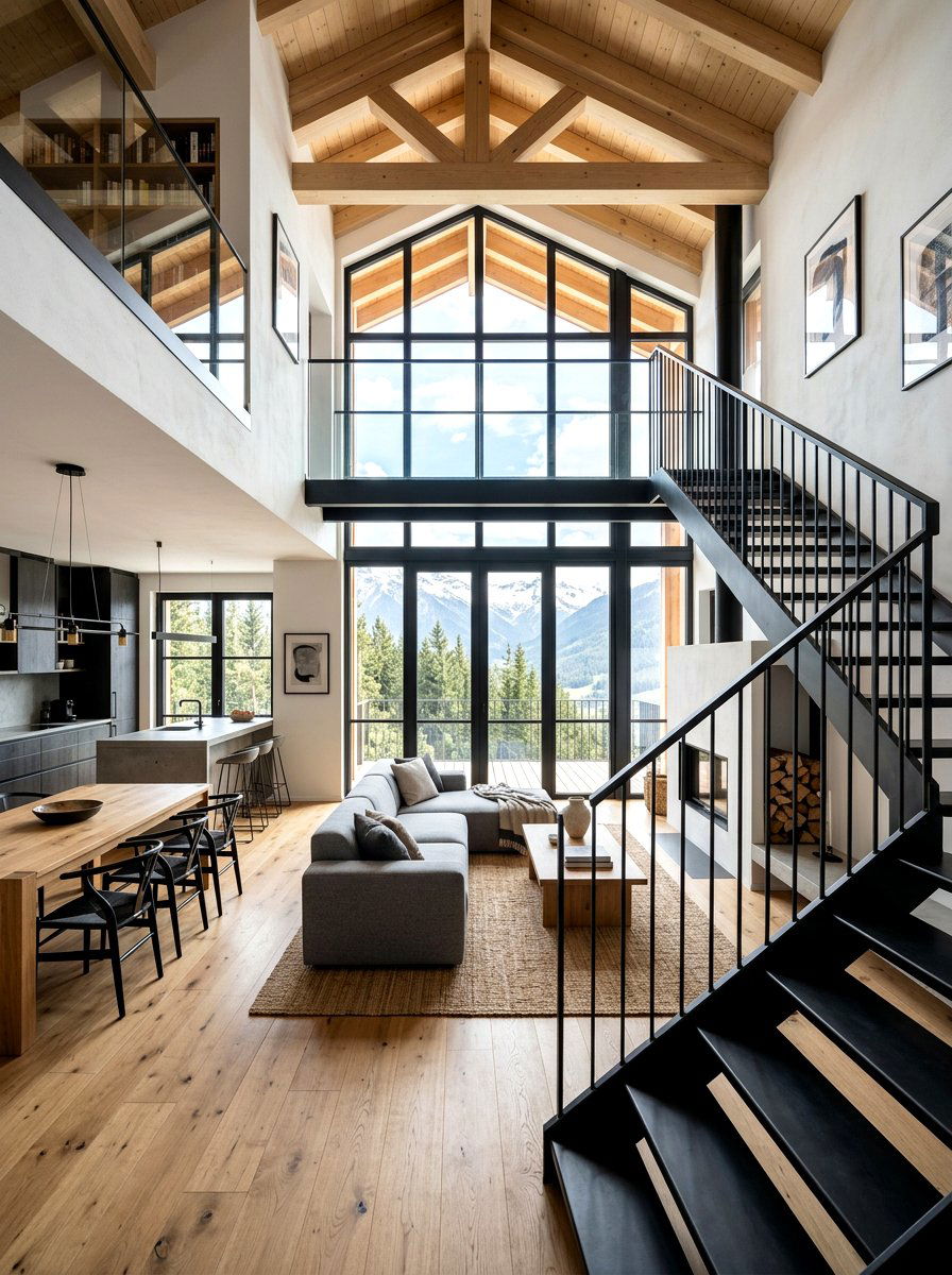 Black Metal Details - 30 ski chalet decor ideas