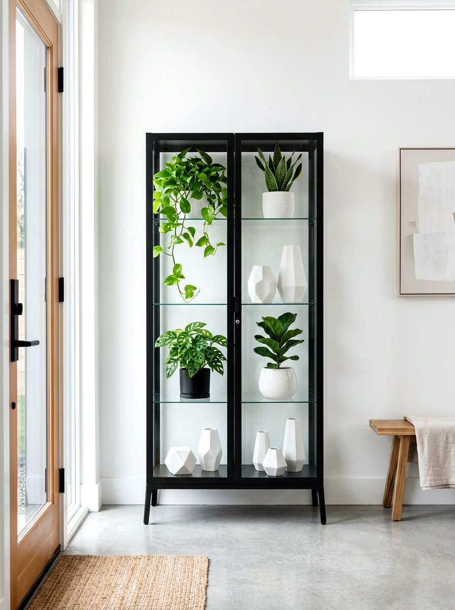 Black Metal Display Case - 30 curio cabinet styling ideas