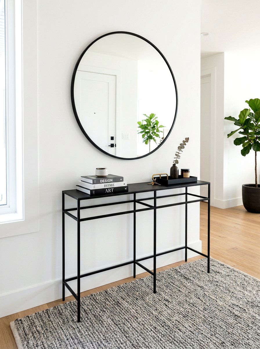 Black Metal Entryway Table - 30 console table entry ideas