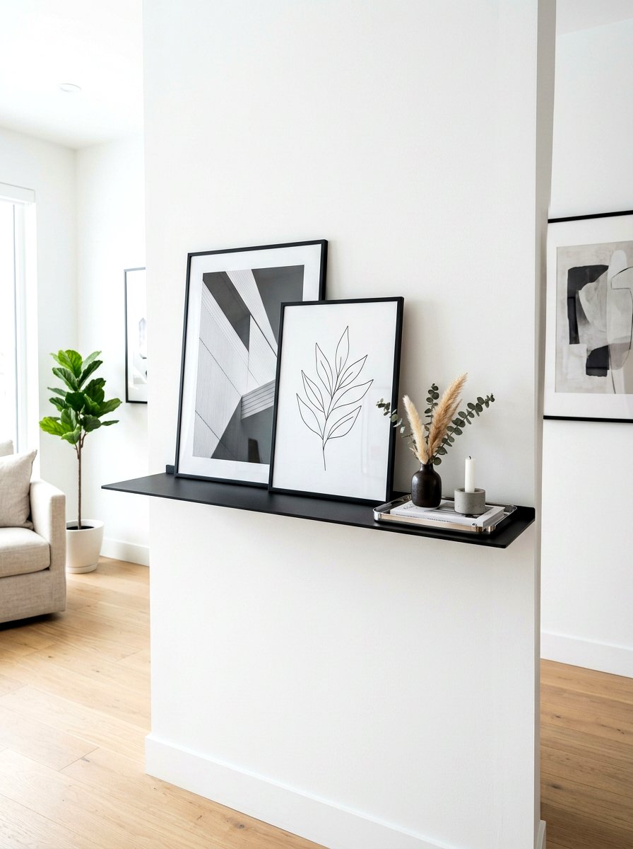 Black Metal Floating Shelf - 30 wall mounted entry shelf ideas aesthetic