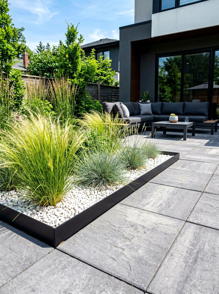 Black Metal Garden Border - 30 metal landscape edging ideas