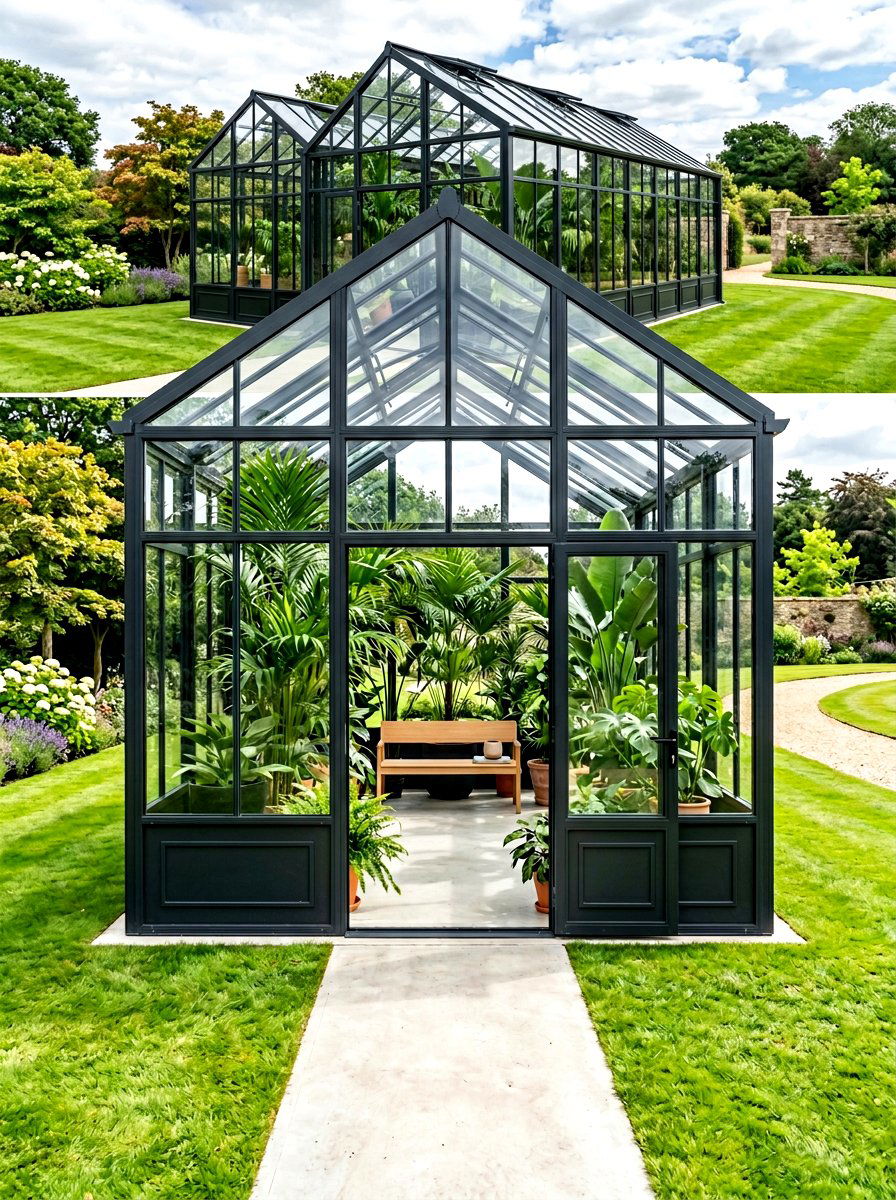 Black Metal Greenhouse - 30 modern greenhouse ideas