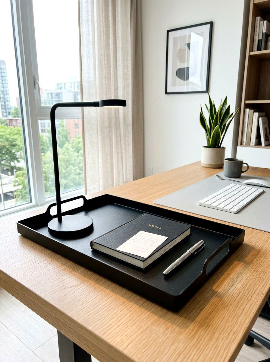 Black Metal Modern Tray - 30 decorative tray ideas