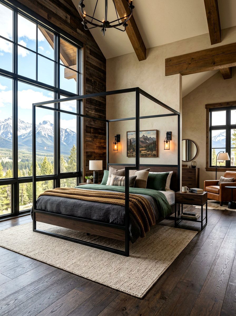 Black Metal Mountain Bedroom - 30 mountain modern bedroom ideas