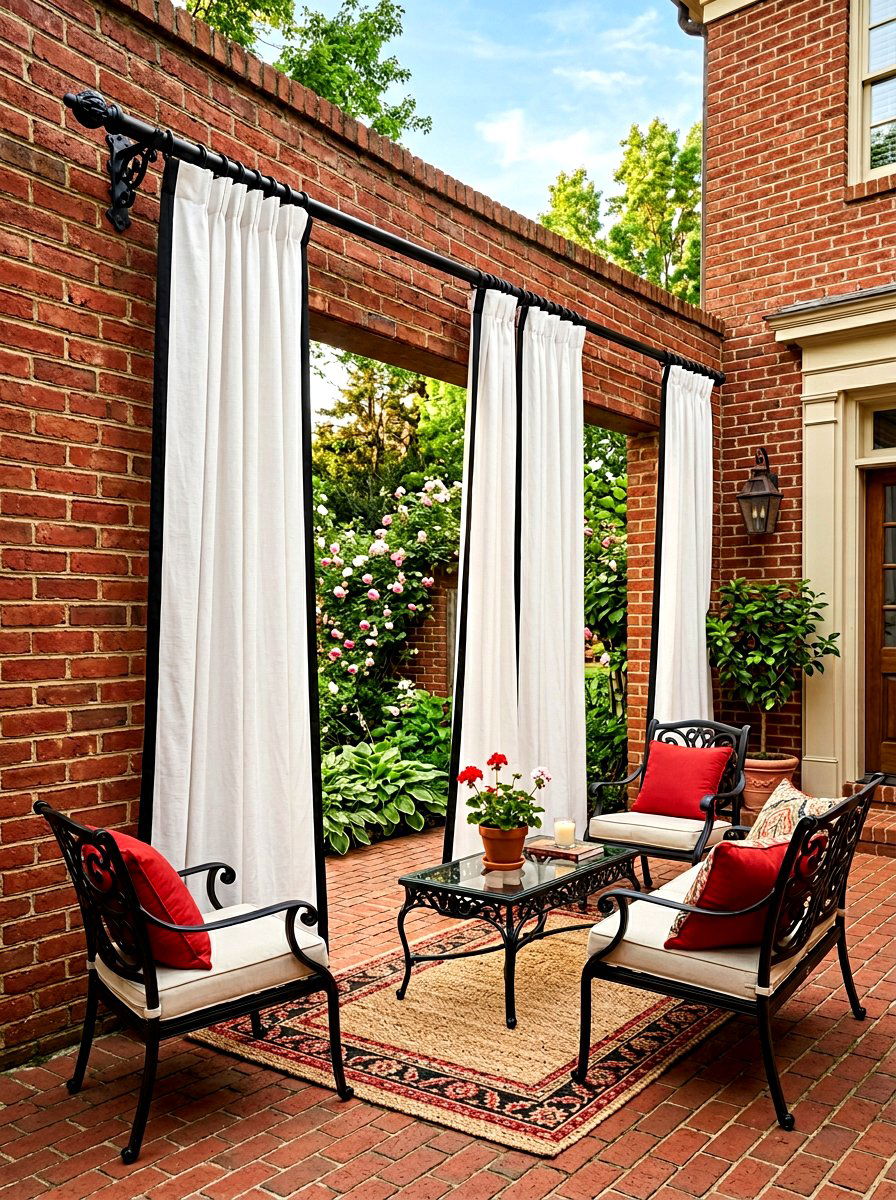 Black Metal Outdoor Curtain Rod - 30 outdoor curtain rod ideas