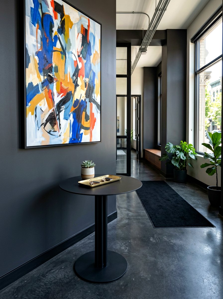 Black Metal Pedestal Table - 30 pedestal entry table ideas