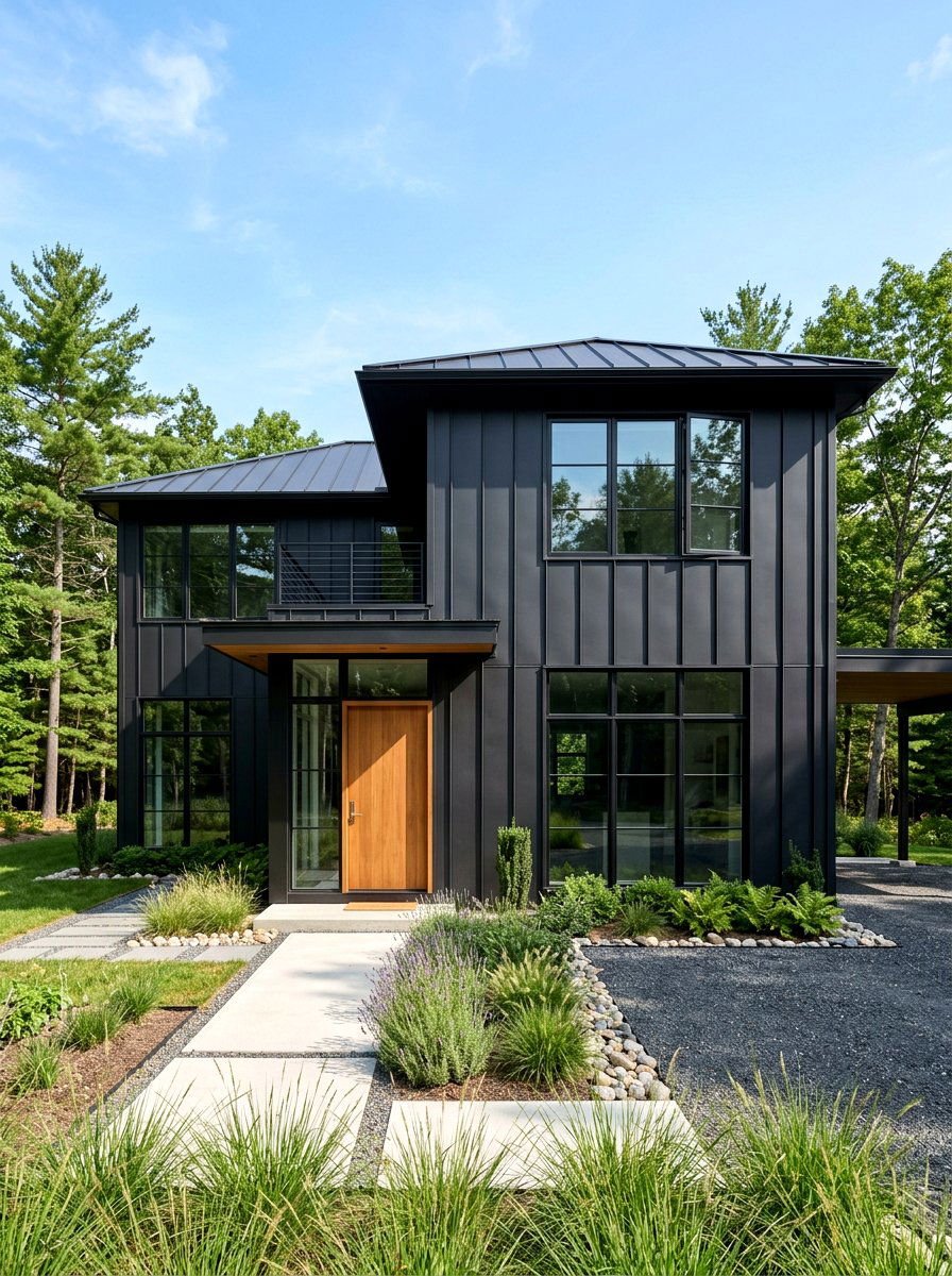 Black Metal Siding - 30 house facade ideas