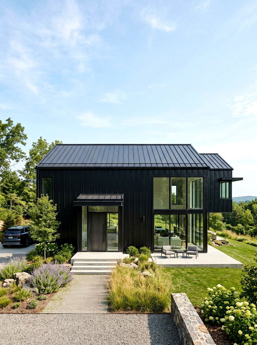 Black Metal Siding - 30 black house exterior ideas