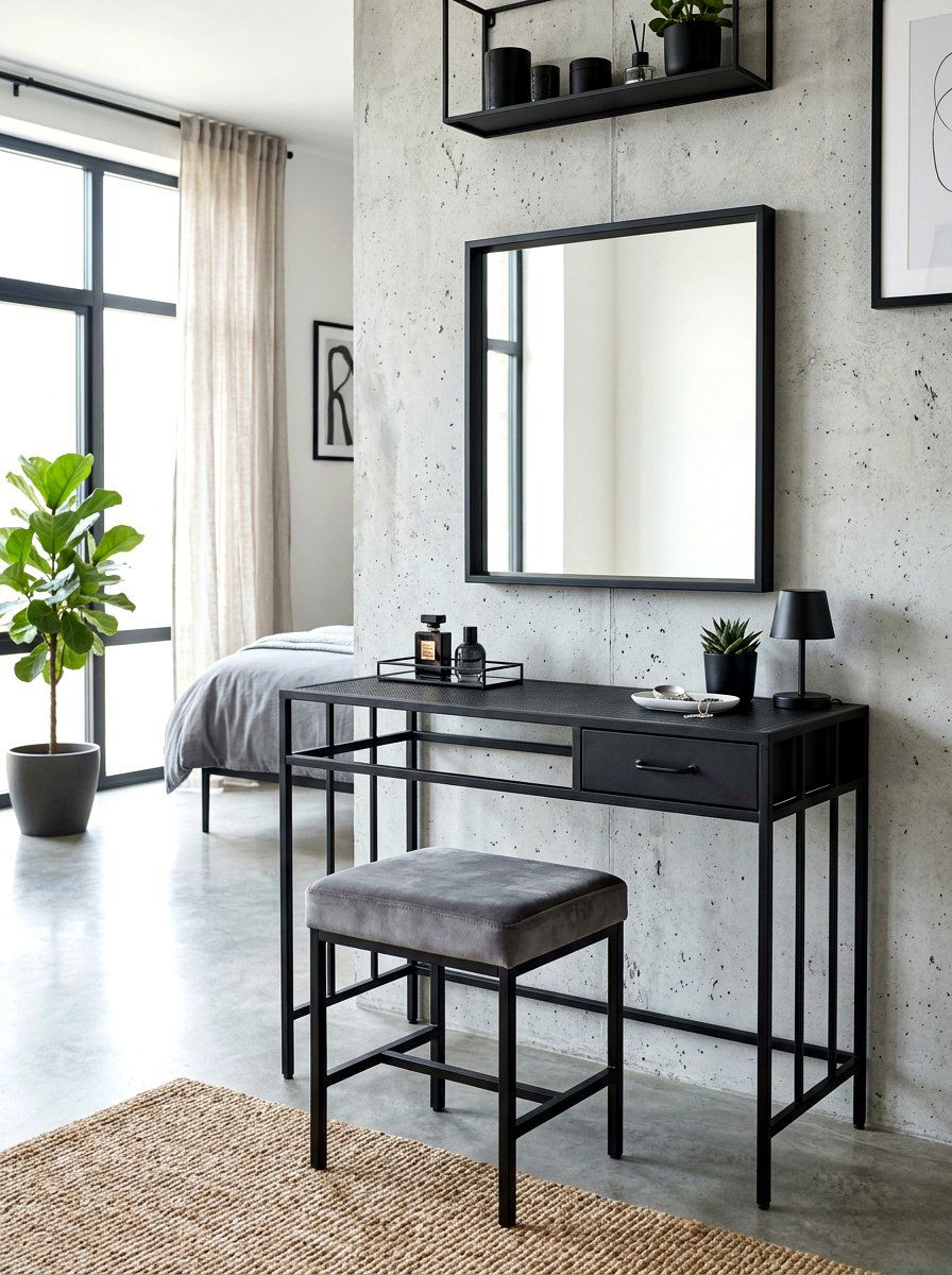Black Metal Vanity - 30 makeup vanity ideas