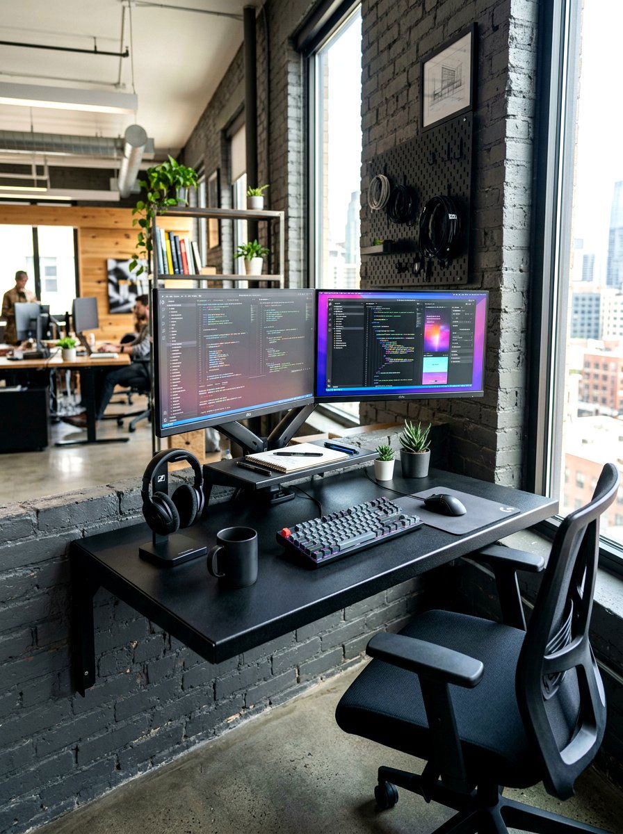 Black Metal Wall Desk - 30 wall desk ideas
