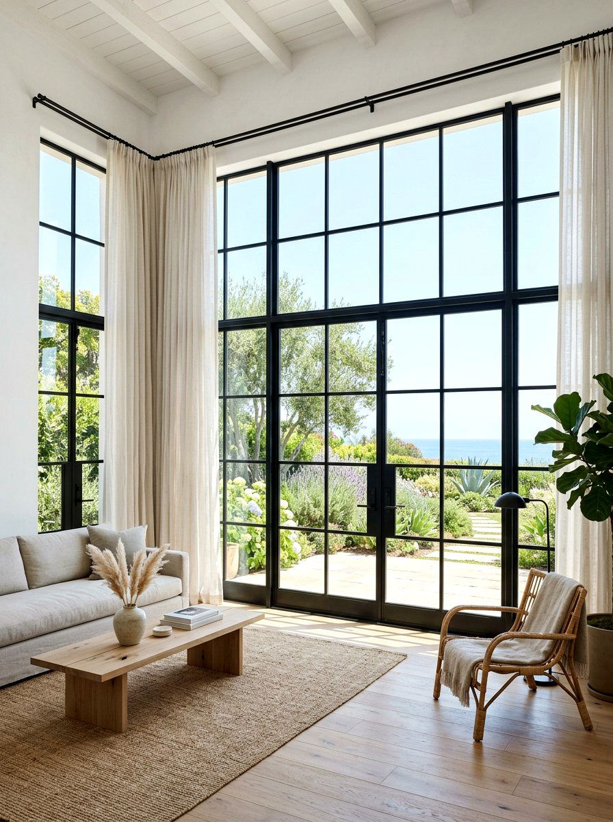 Black Metal Window Frames - 30 California casual living room ideas