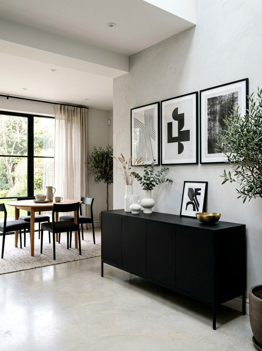 Black Minimalist Sideboard - 30 sideboard dining room ideas