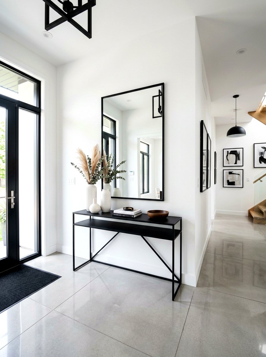 Black Modern Console - 30 entryway table ideas