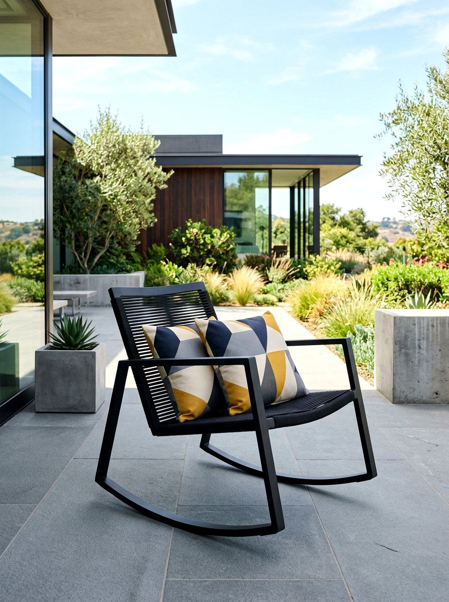 Black Modern Outdoor Rocking Chair - 30 porch rocking chair ideas