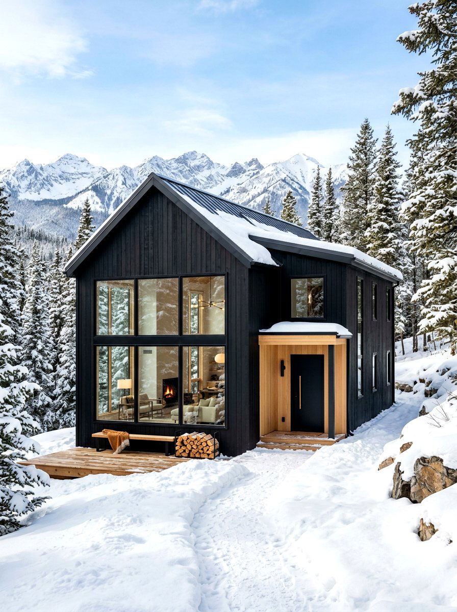Black Mountain House - 30 mountain house exterior ideas
