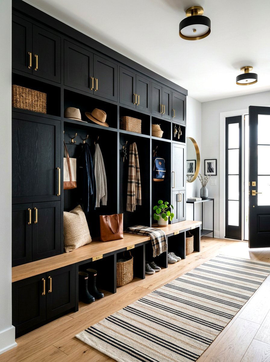 Black Mudroom Locker - 30 mudroom locker ideas