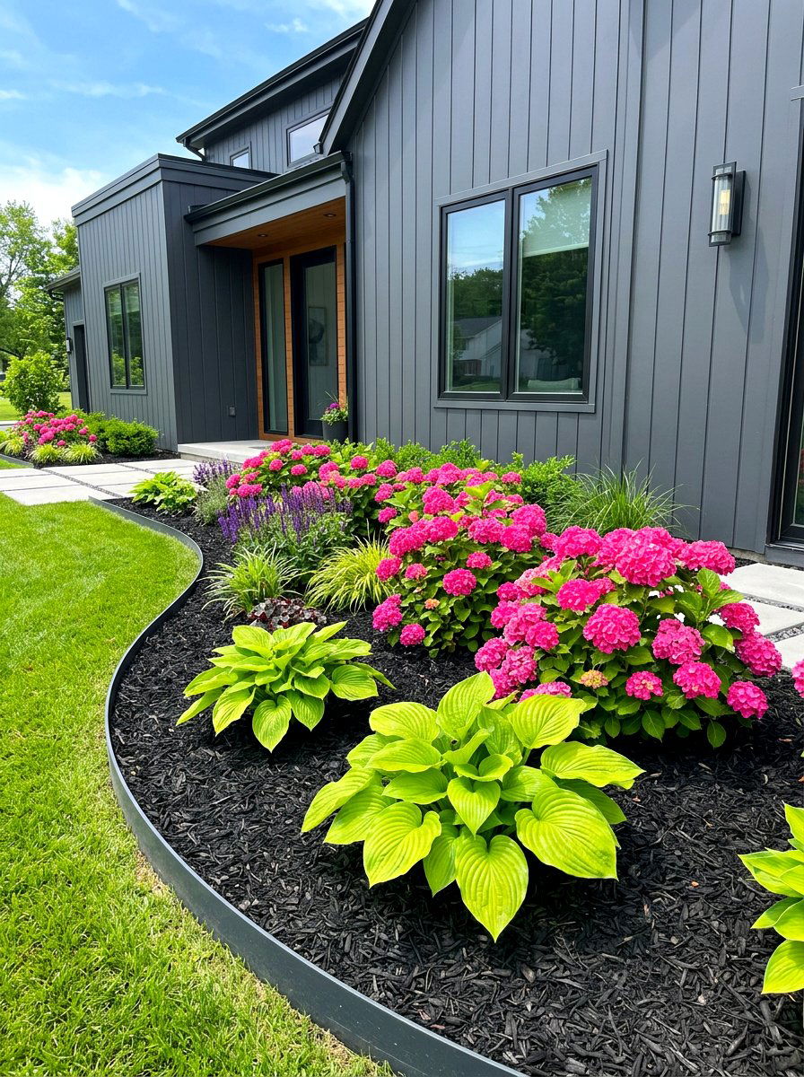 Black Mulch Flower Bed - 30 mulch landscaping ideas