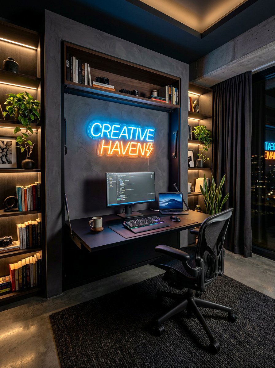 Black Murphy Desk - 30 Murphy desk apartment ideas