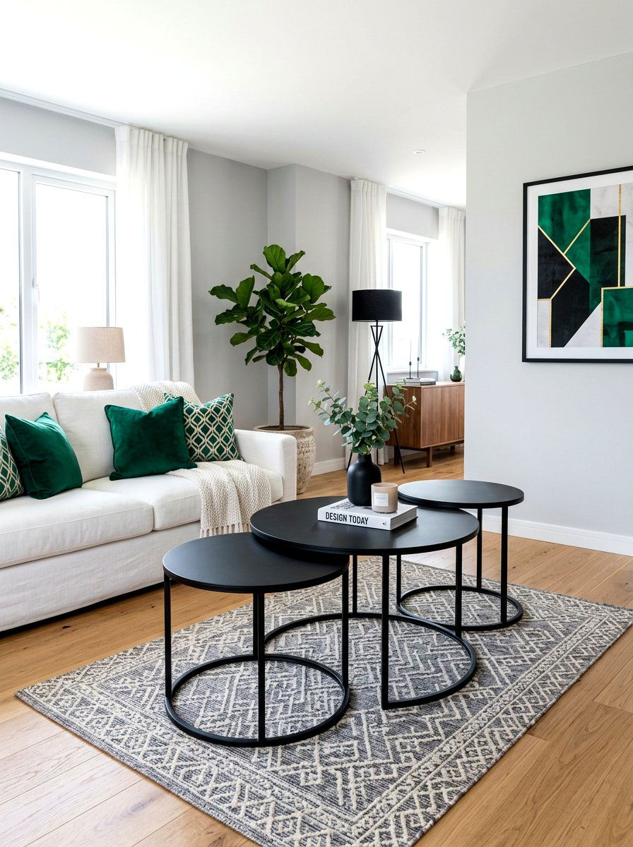 Black Nesting Table - 30 nesting table ideas