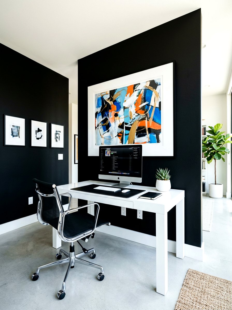 Black Office Paint - 30 office accent paint ideas