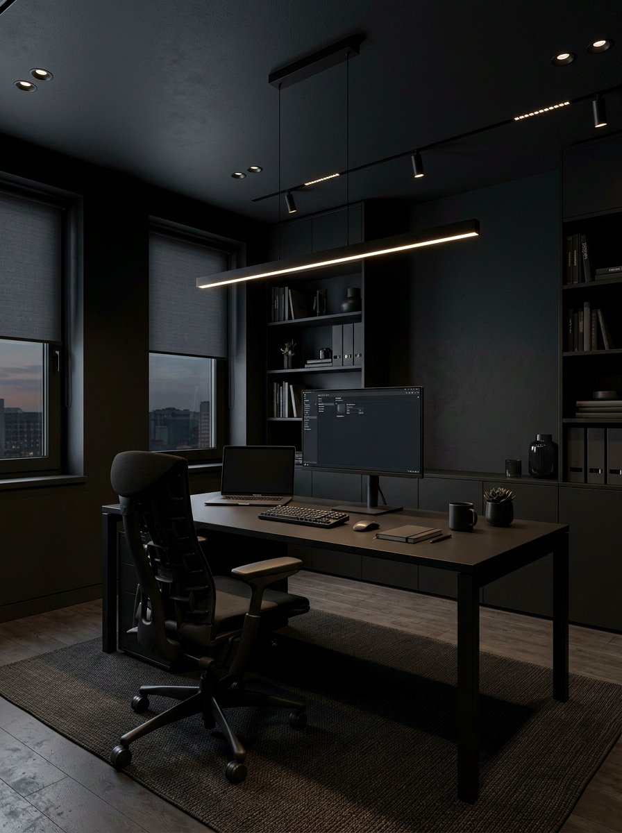 Black Office - 30 color drenched office ideas