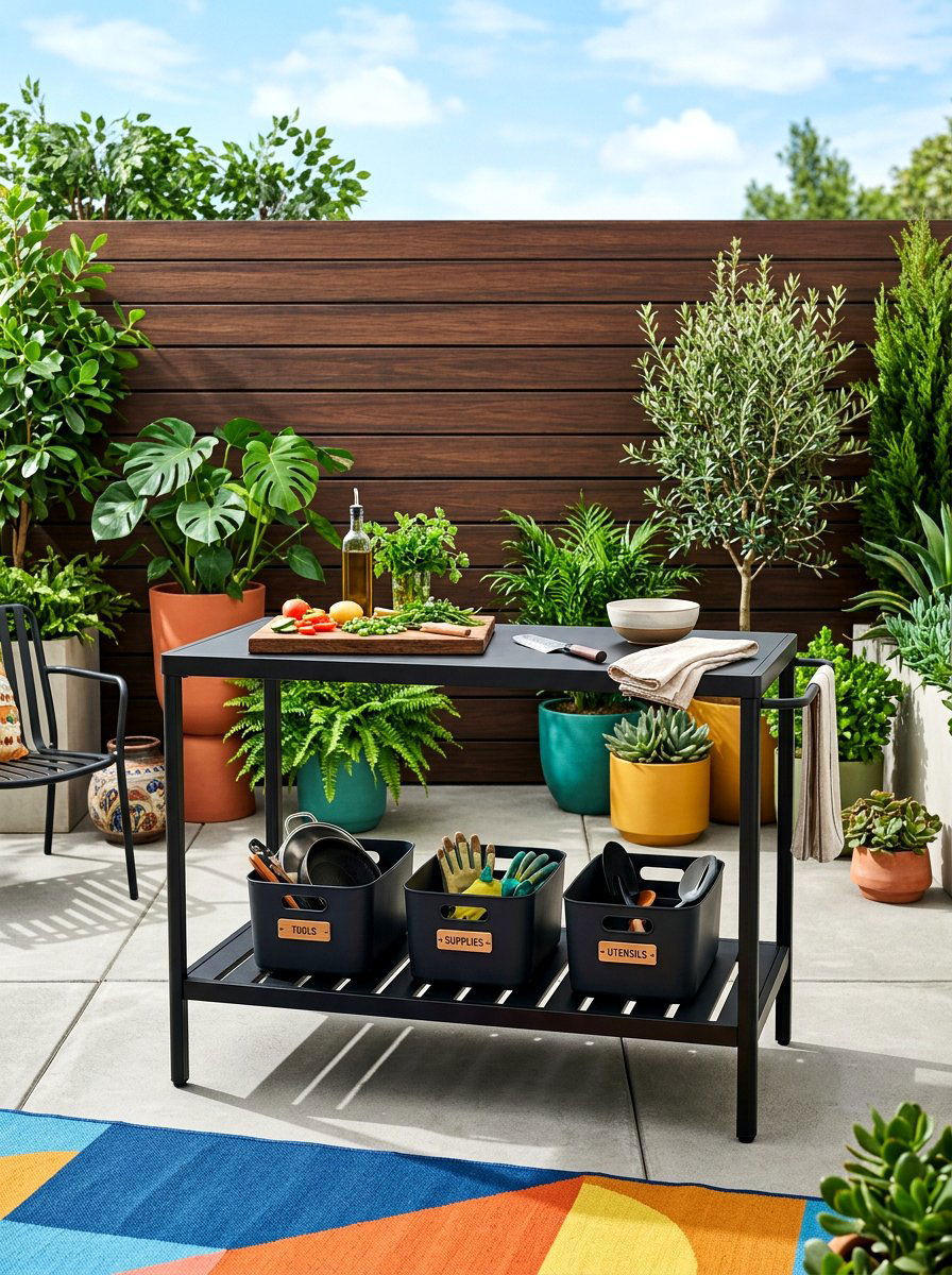 Black Outdoor Prep Table - 30 outdoor prep station ideas