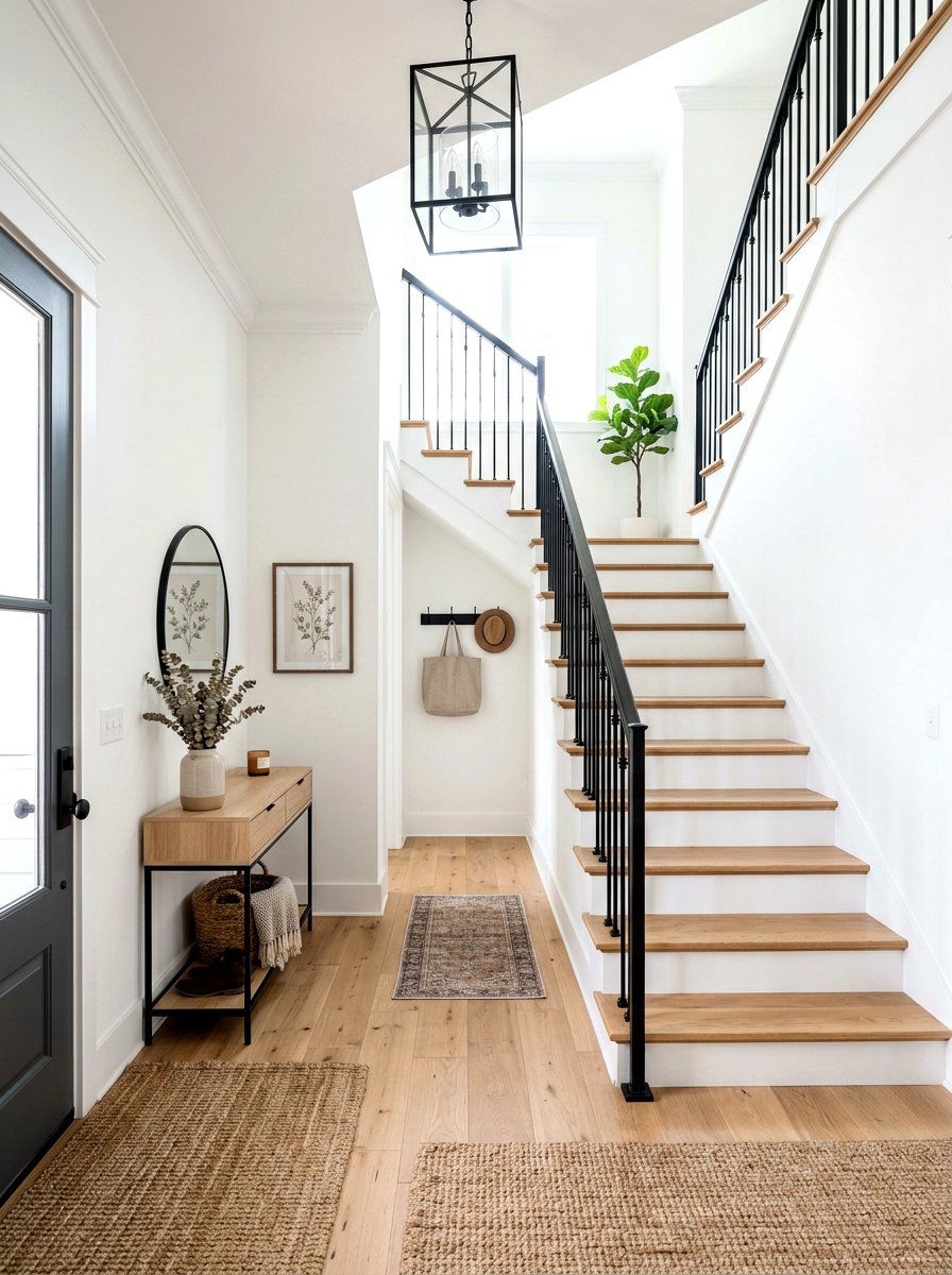 Black Painted Railing - 30 banister makeover ideas
