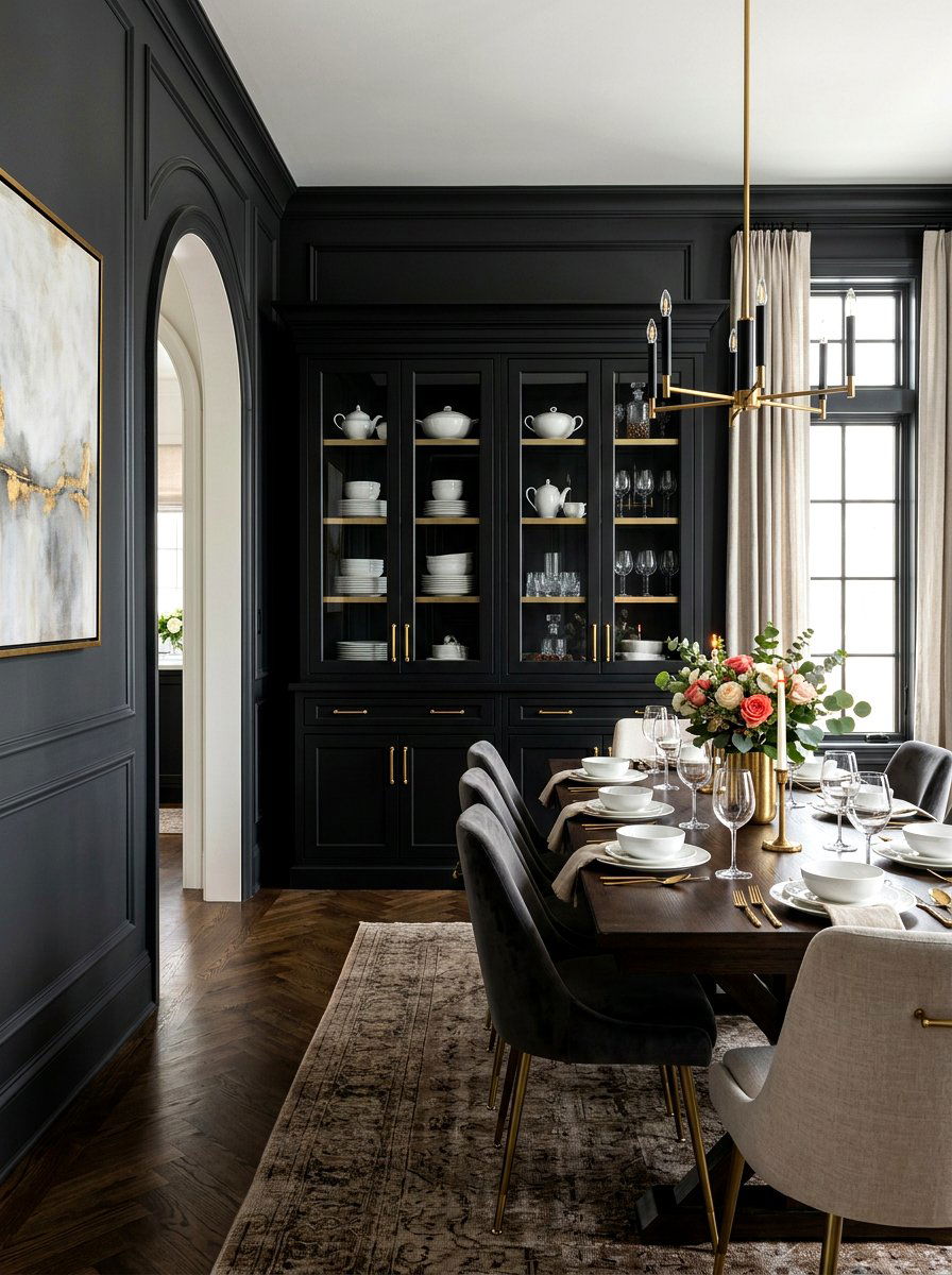 Black Painted Storage Cabinet - 30 china hutch styling ideas