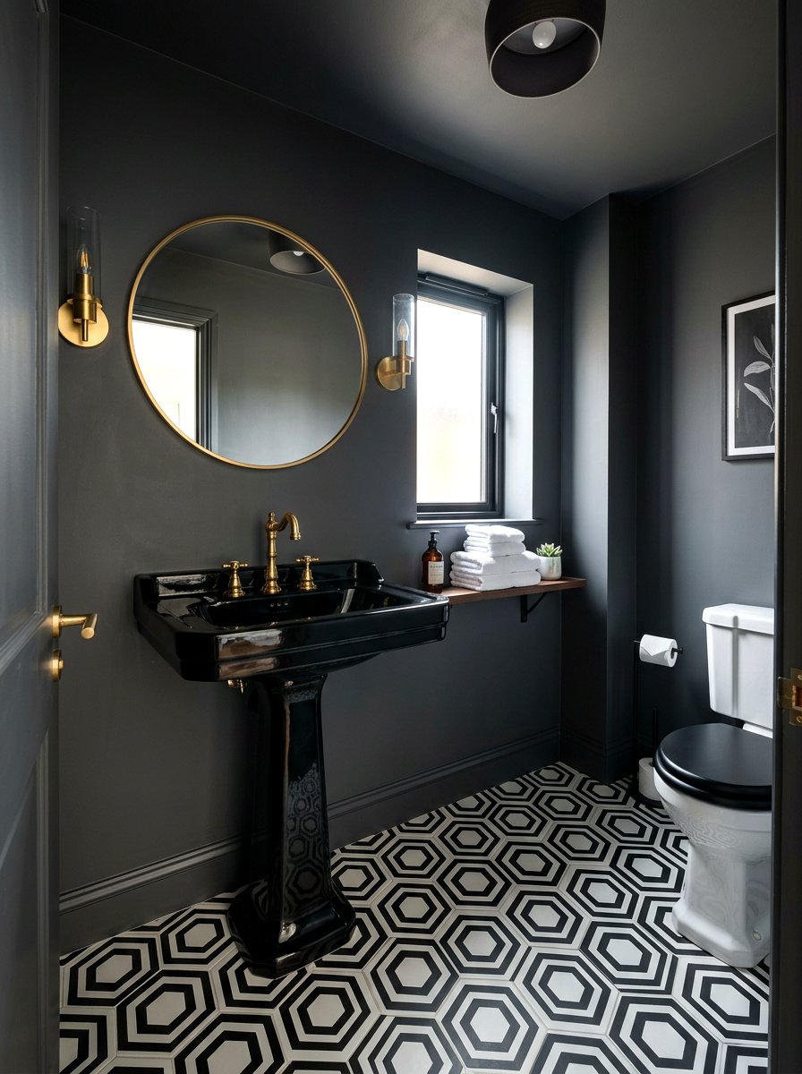 Black Pedestal Sink - 30 bathroom sink ideas