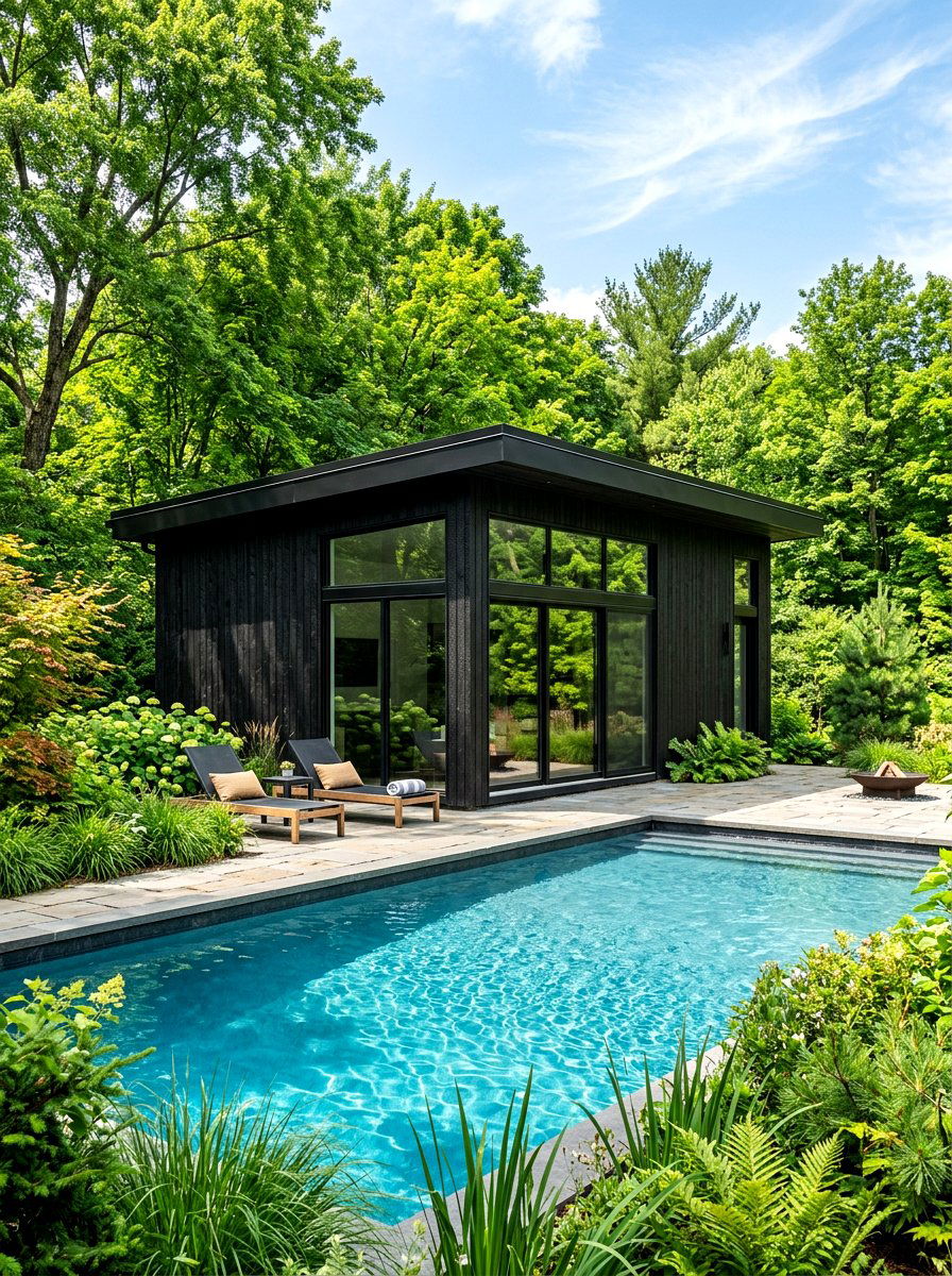 Black Pool House - 30 pool house ideas