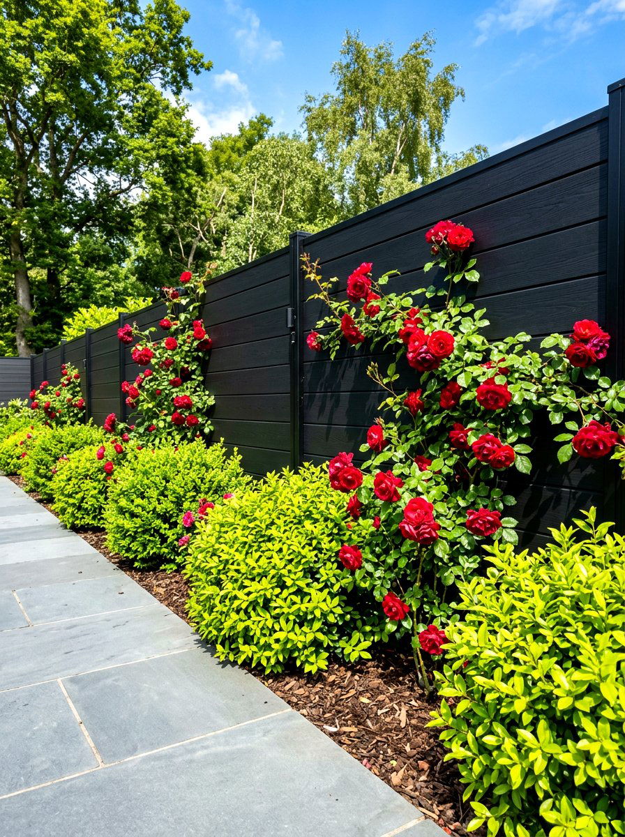 Black Privacy Fence - 30 garden fence ideas