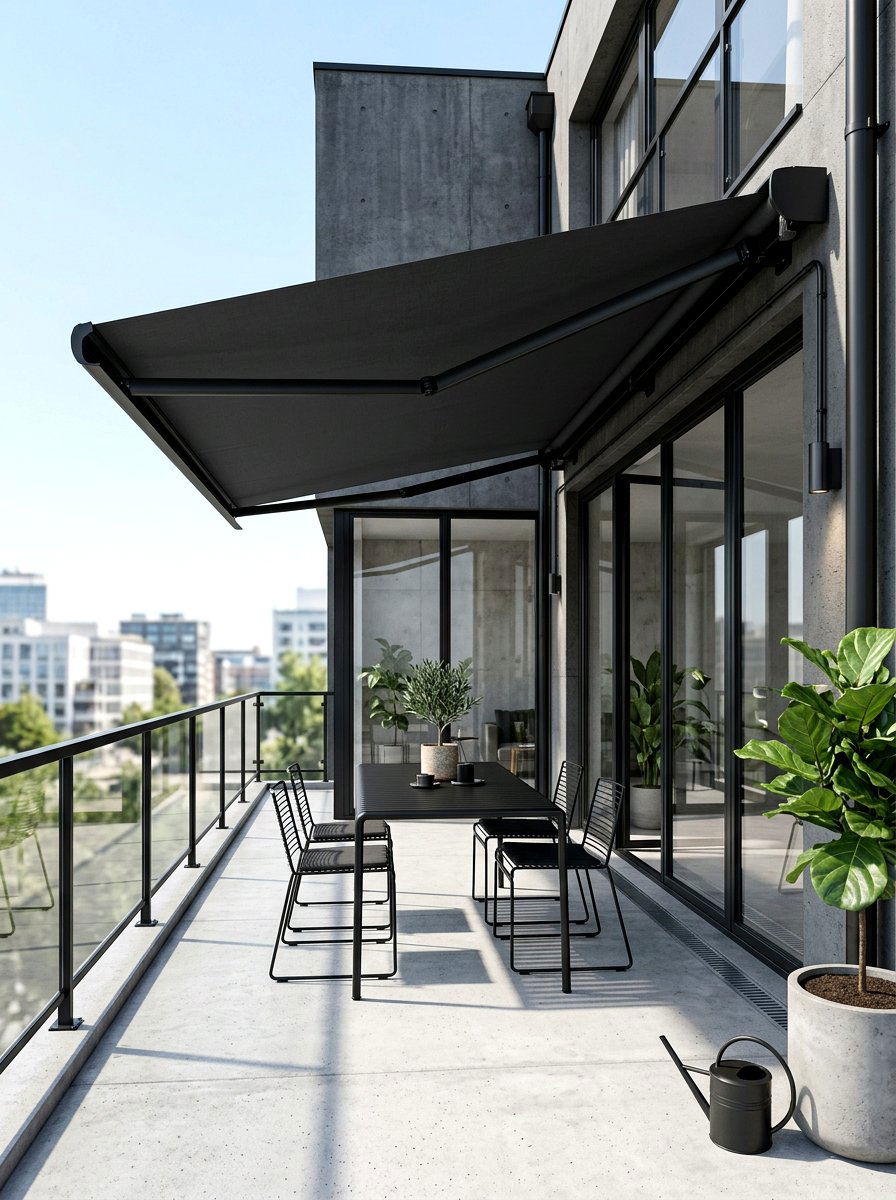 Black Retractable Awning - 30 retractable awning ideas