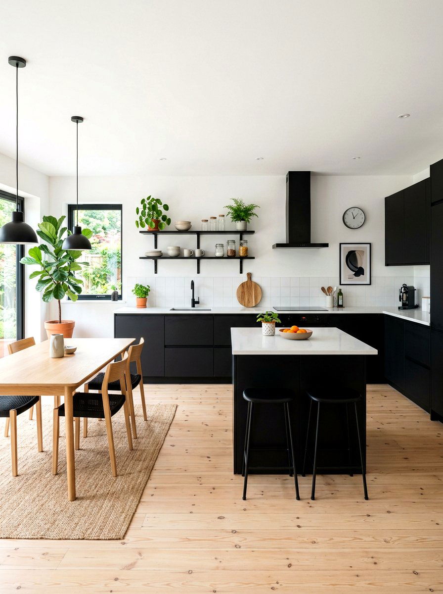 Black Scandi Kitchen - 30 black kitchen ideas