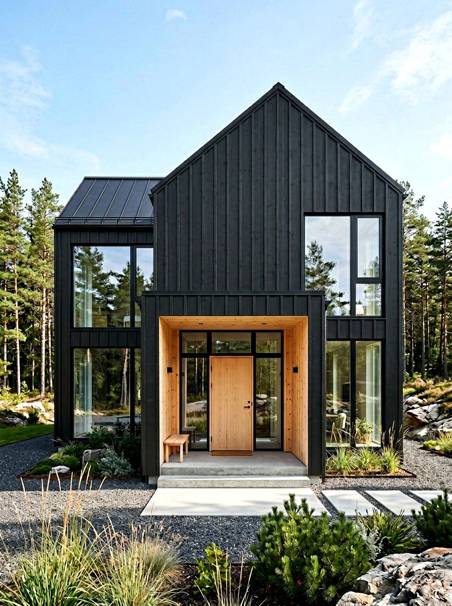 Black Scandinavian House Exterior - 30 board and batten exterior ideas