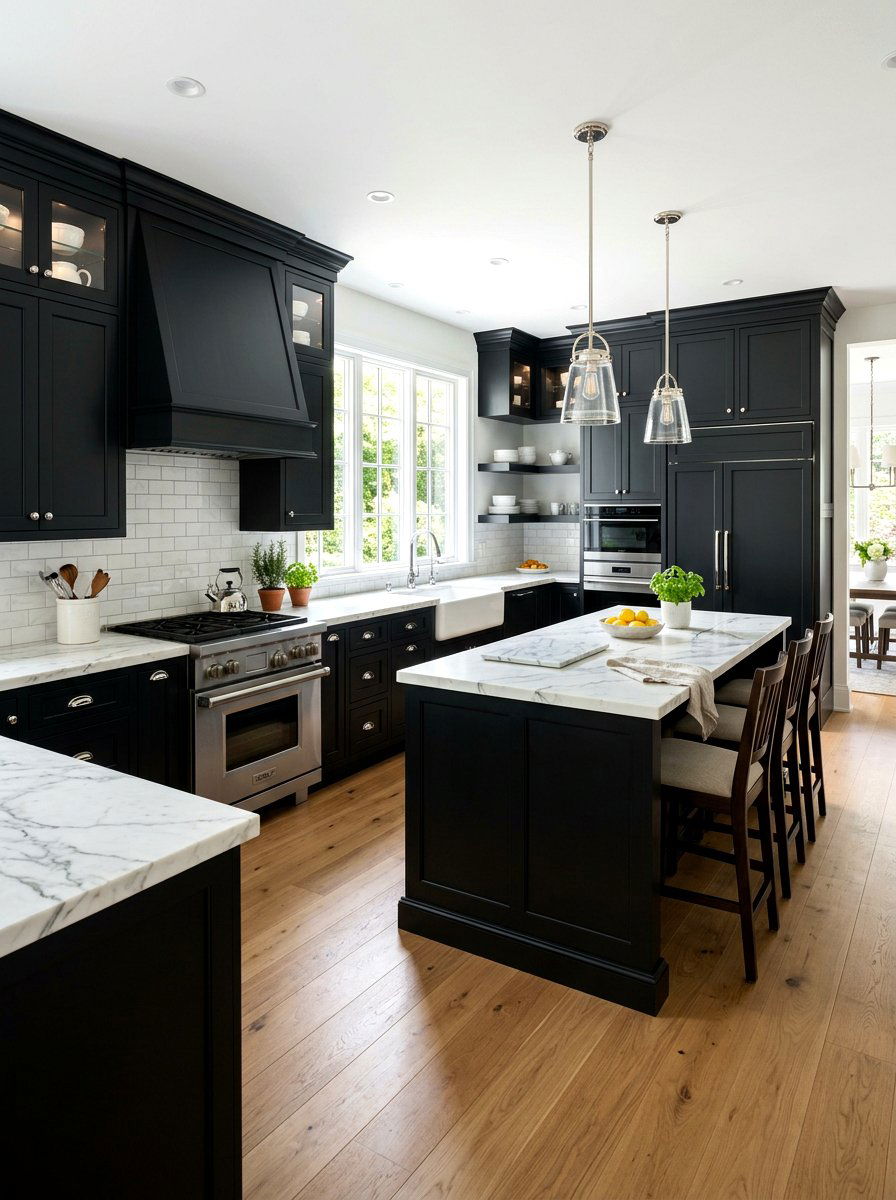 Black Shaker Style Kitchen - 30 black kitchen ideas