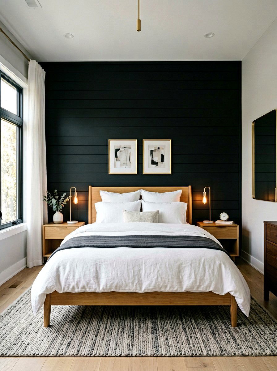 Black Shiplap Accent Wall - 30 shiplap wall ideas