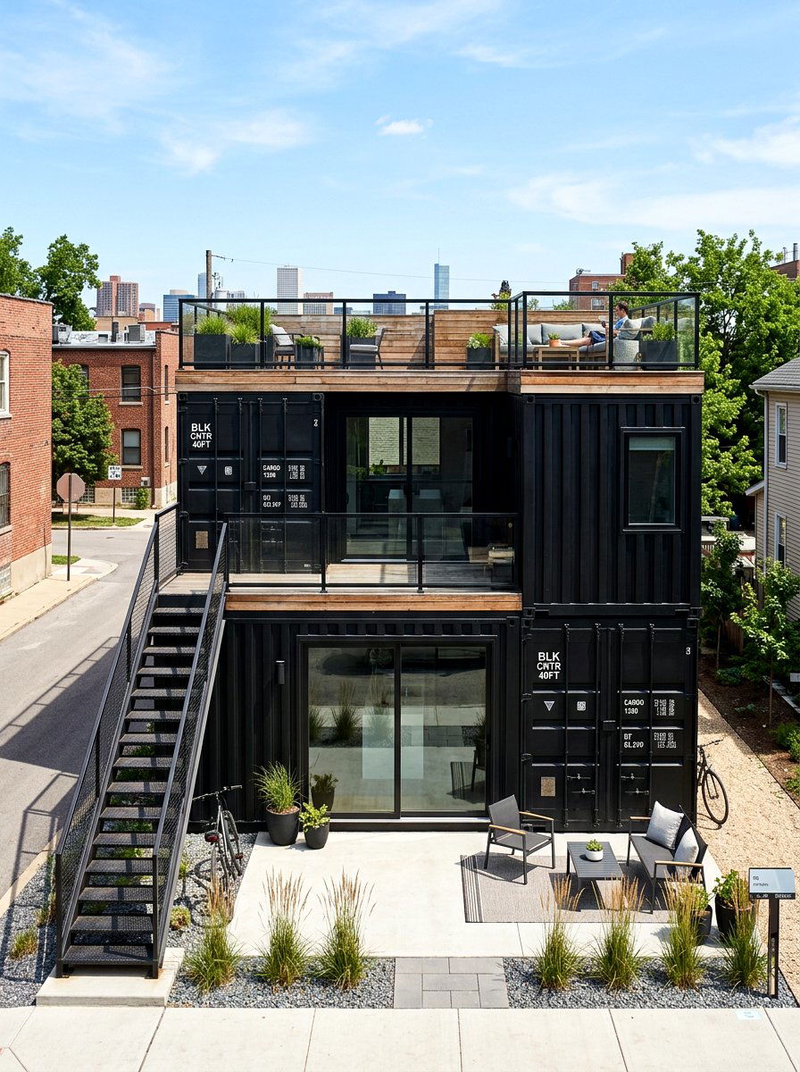 Black Shipping Container Home - 30 black house exterior ideas
