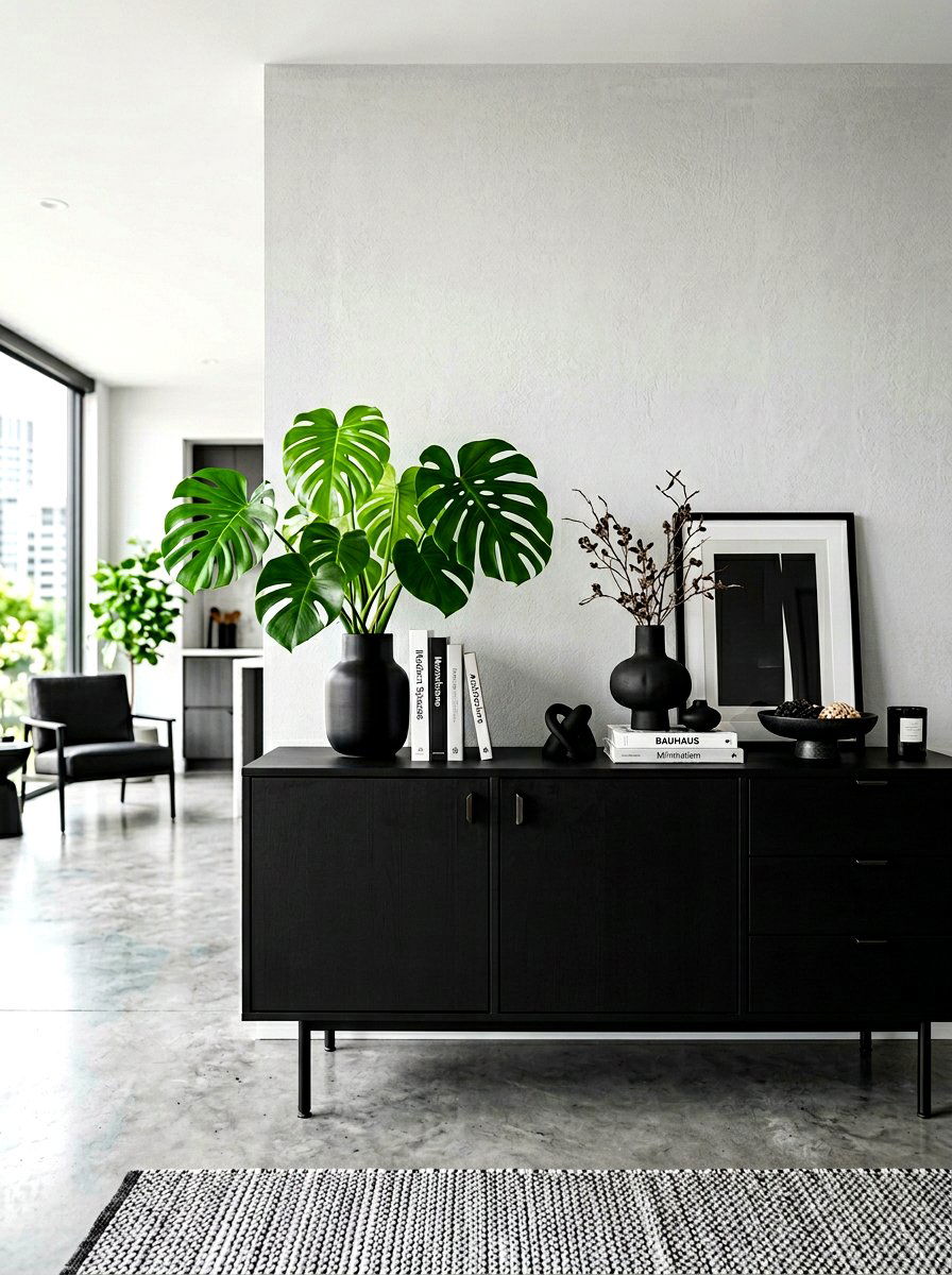 Black Sideboard Styling - 30 sideboard decor ideas