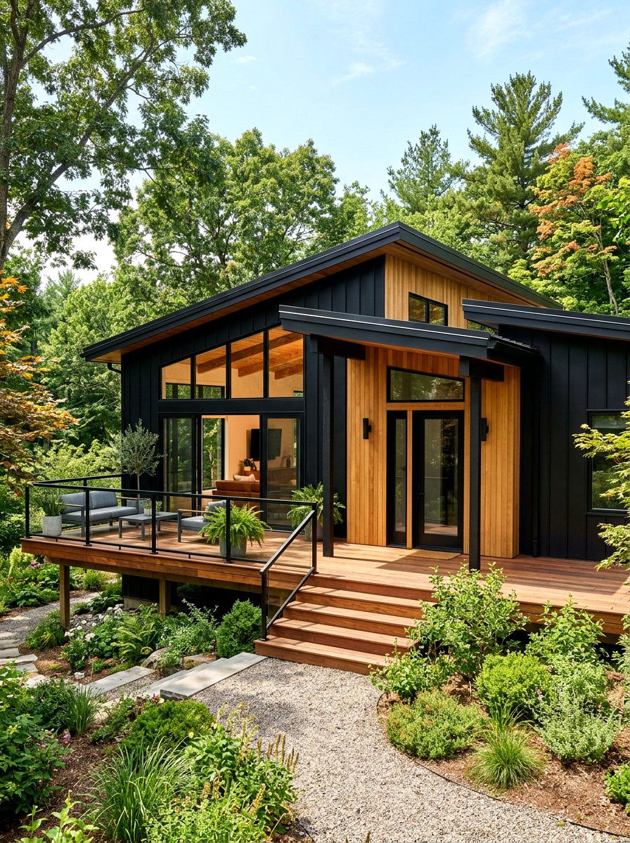 Black Siding Wood Accents - 30 black house exterior ideas