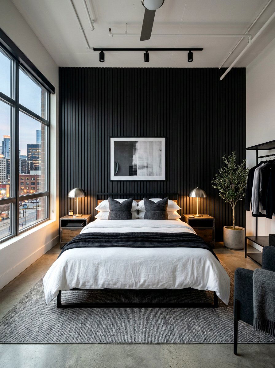 Black Slat Wall Panel - 30 slat wall headboard ideas
