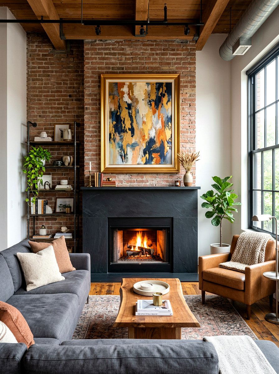 Black Slate Fireplace - 30 fireplace mantel ideas