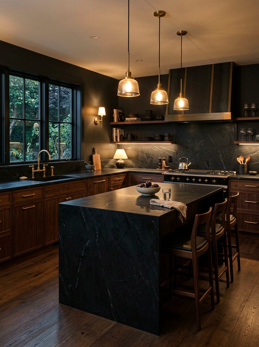 Black Soapstone - 30 kitchen backsplash ideas
