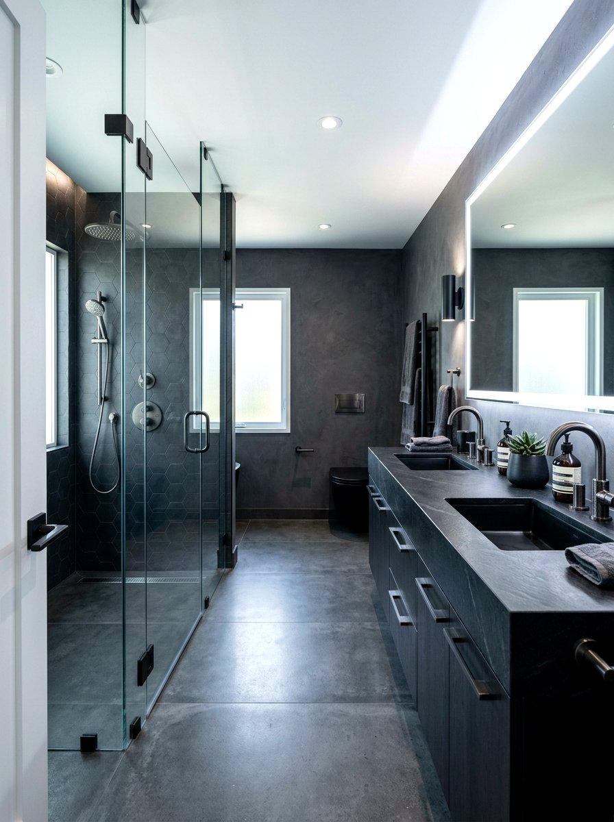 Black Stainless Bathroom - 30 bathroom hardware finish ideas