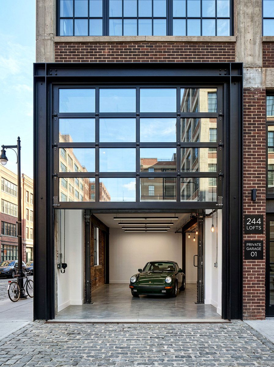 Black Steel Frame - 30 garage facade ideas