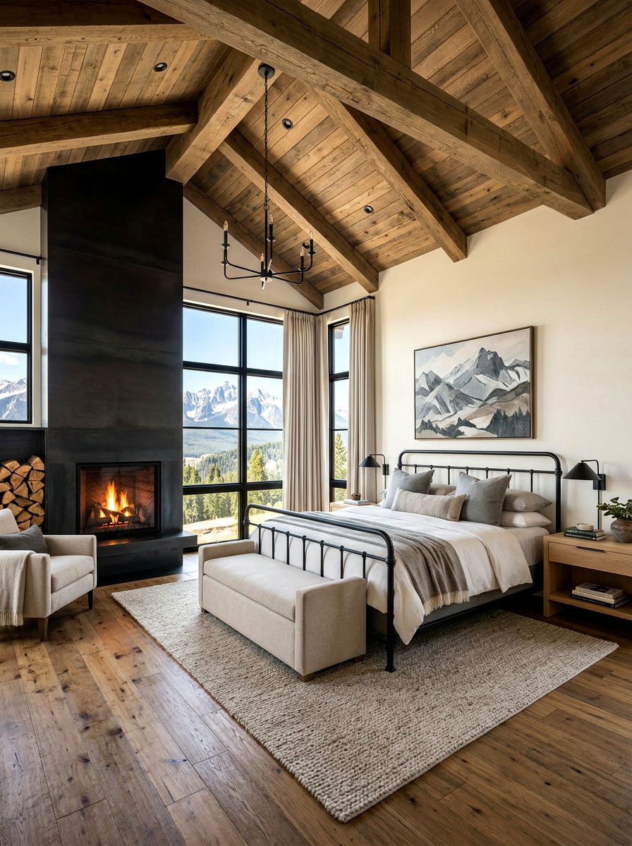 Black Steel Mountain Bedroom - 30 mountain modern bedroom ideas