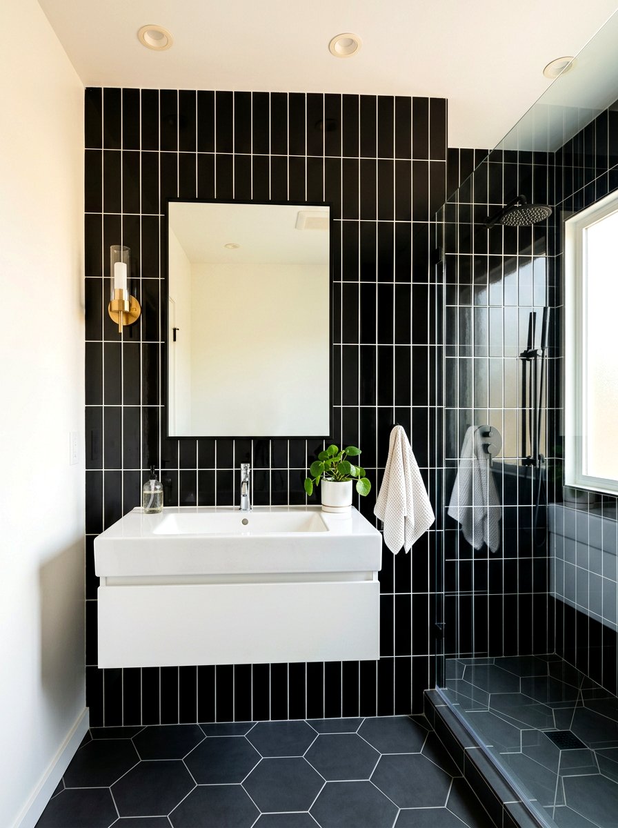 Black Subway Tile - 30 black bathroom ideas