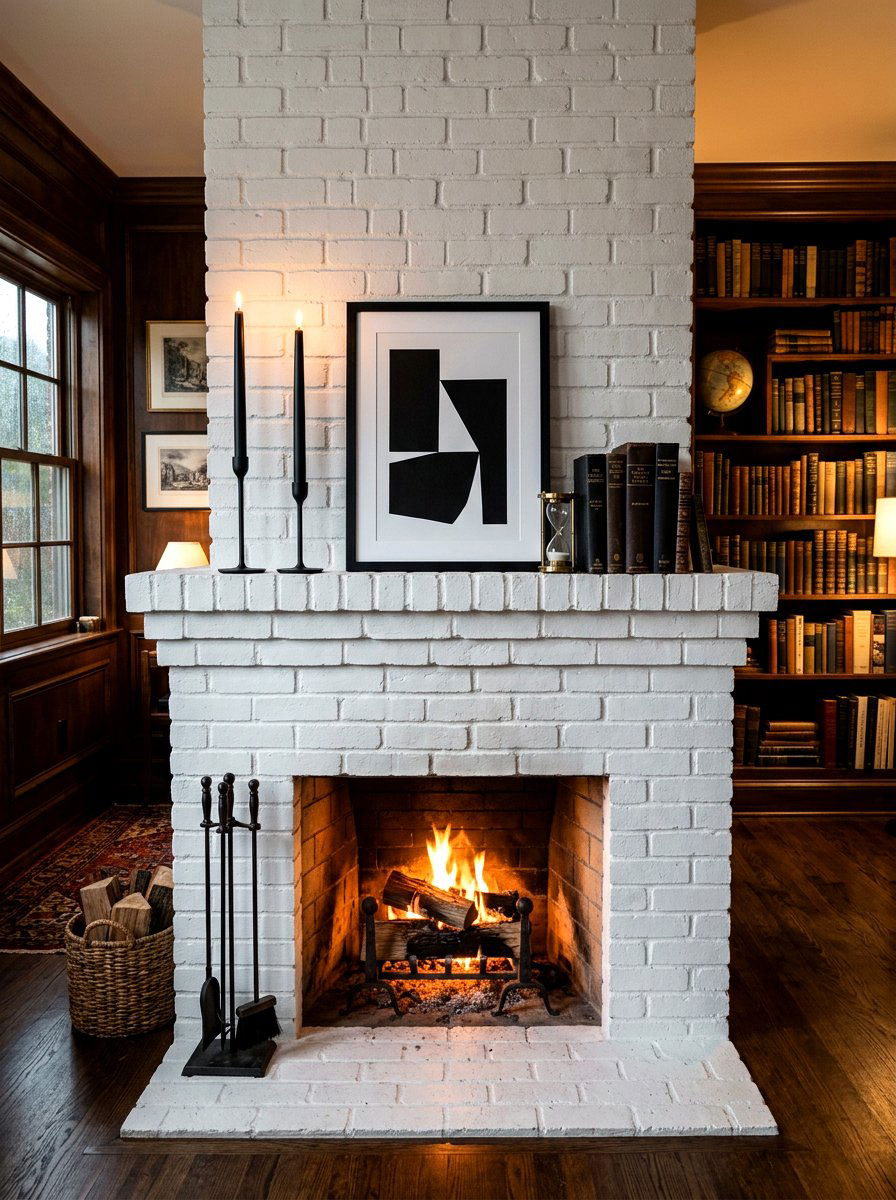 Black Taper Candle - 30 mantel candle styling ideas