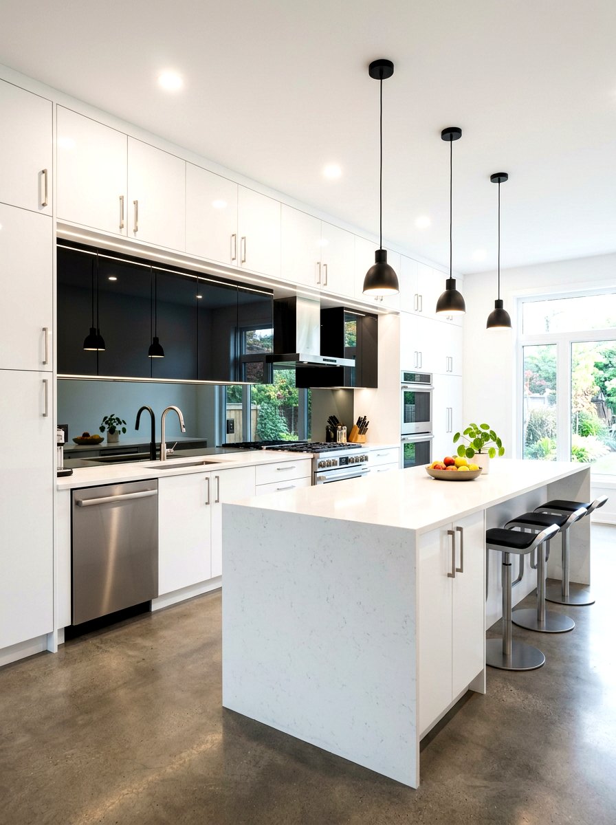 Black Tinted Mirror Backsplash - 30 mirror tile backsplash ideas