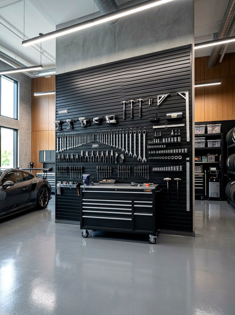 Black Tool Panel - 30 tool wall ideas